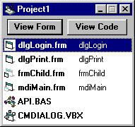 Screenshot of file types in VisualBasic