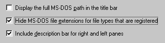 MS-DOS options in Win95